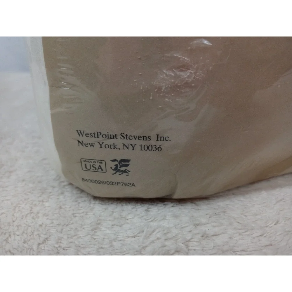NOS Vintage Westpoint Stevens King Flat Sheet Cotton Flannel Floral‎ Irregular